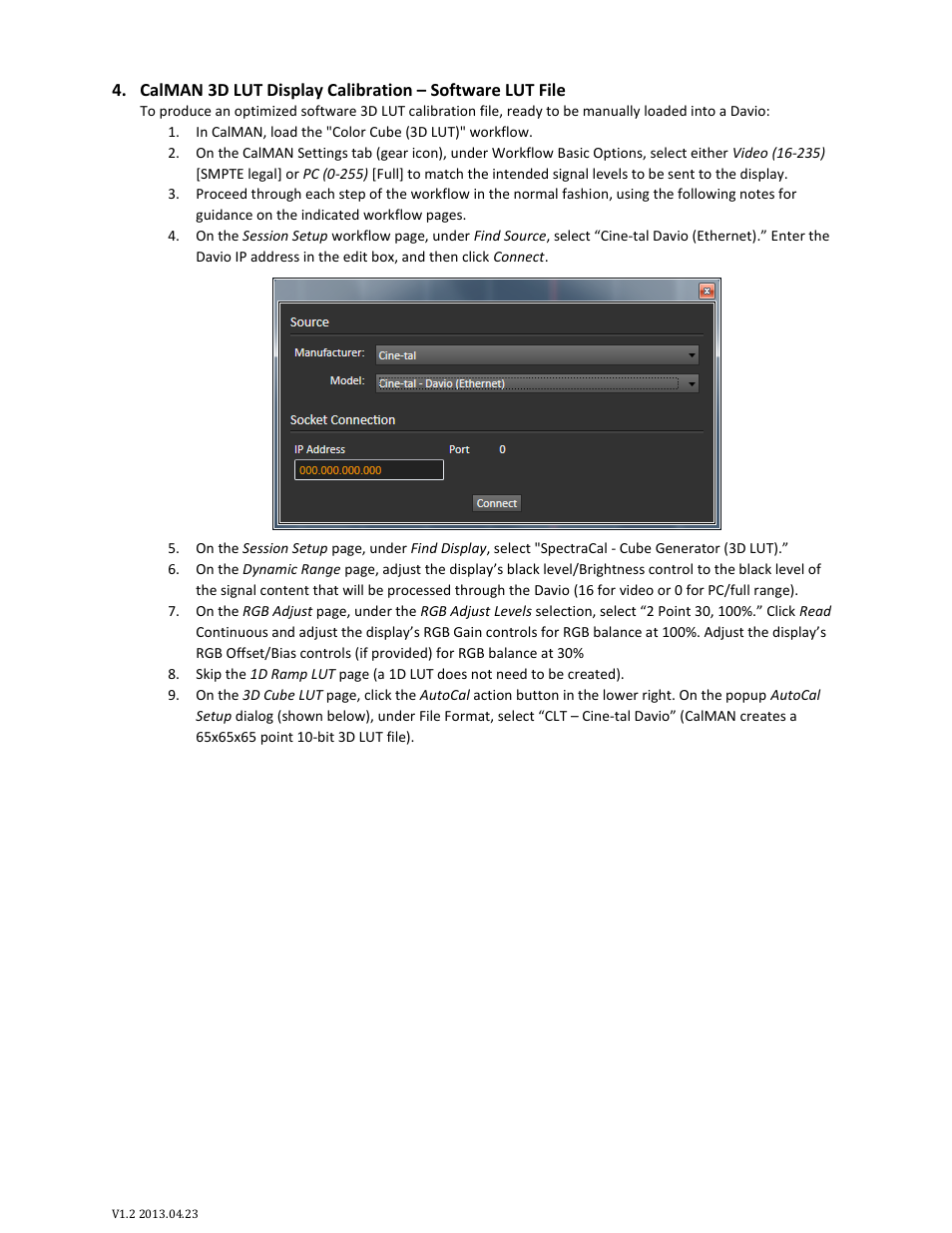 SpectraCal Cine-tal DAVIO User Manual | Page 10 / 13