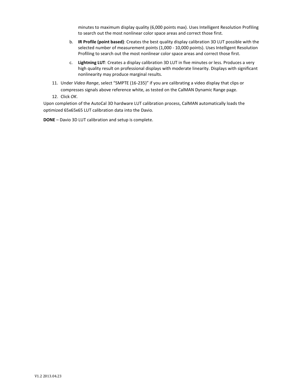 SpectraCal Cine-tal DAVIO User Manual | Page 9 / 13