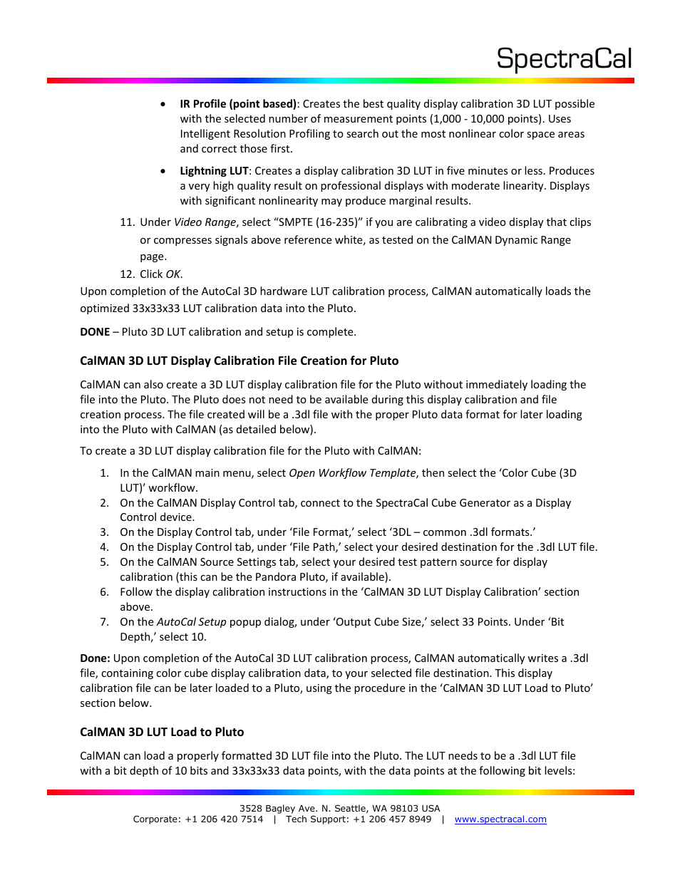 SpectraCal Pandora Pluto User Manual | Page 3 / 4