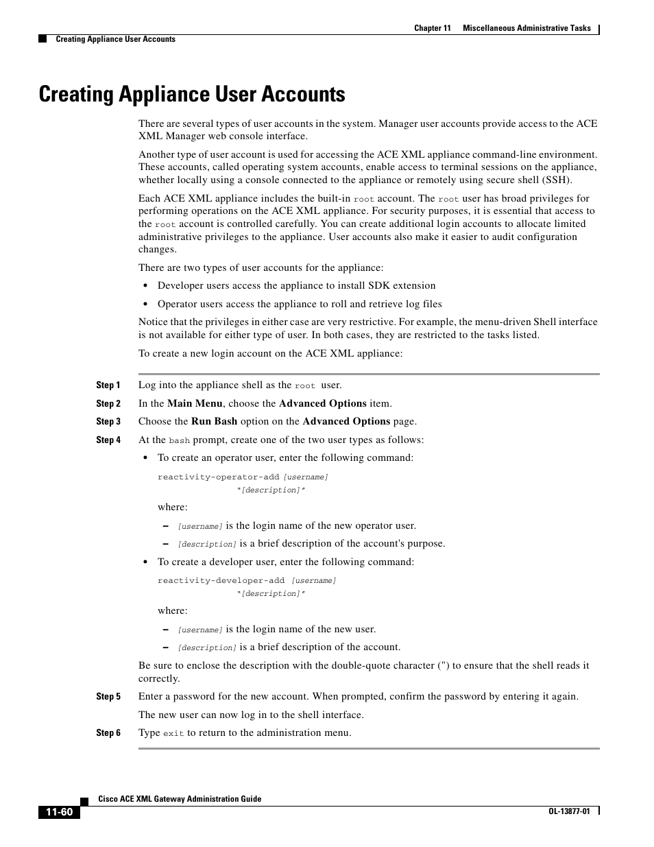 Creating appliance user accounts | Cisco ACE XML OL-13877-01 User Manual | Page 2 / 12