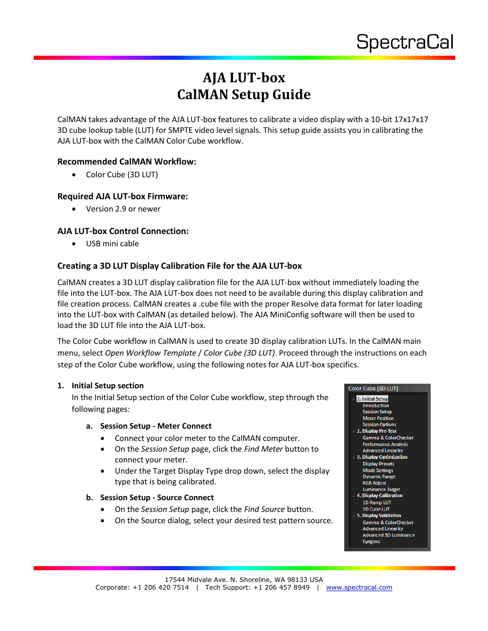 SpectraCal AJA LUT-box User Manual | 4 pages