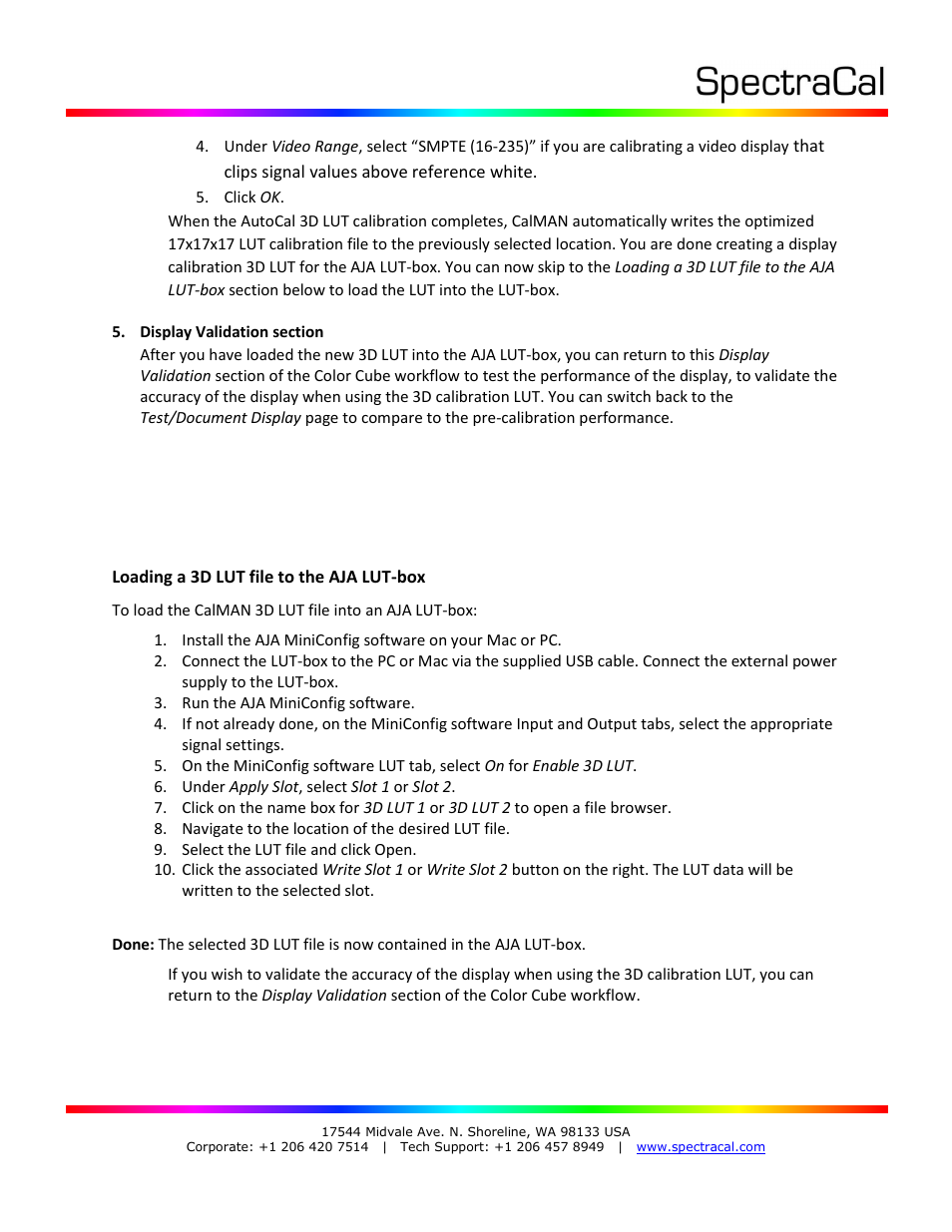 SpectraCal AJA LUT-box User Manual | Page 4 / 4