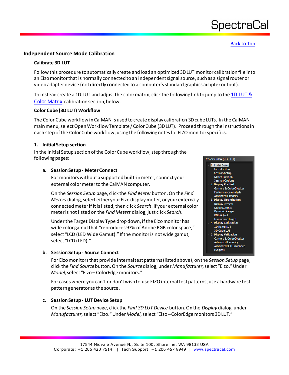 Calibrate 3d lut | SpectraCal EIZO ColorEdge User Manual | Page 11 / 18