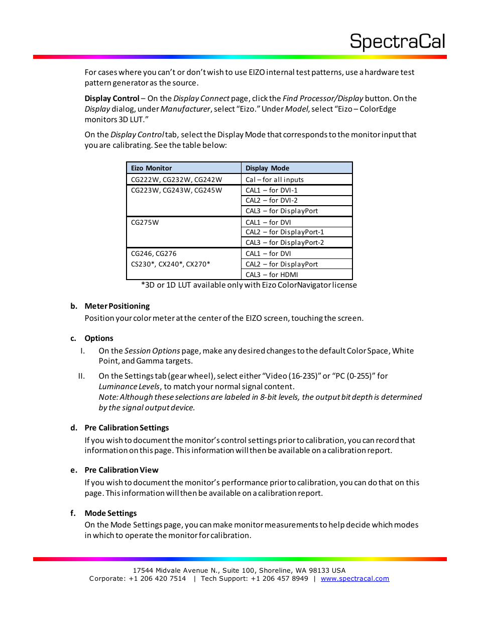 SpectraCal EIZO ColorEdge User Manual | Page 16 / 18