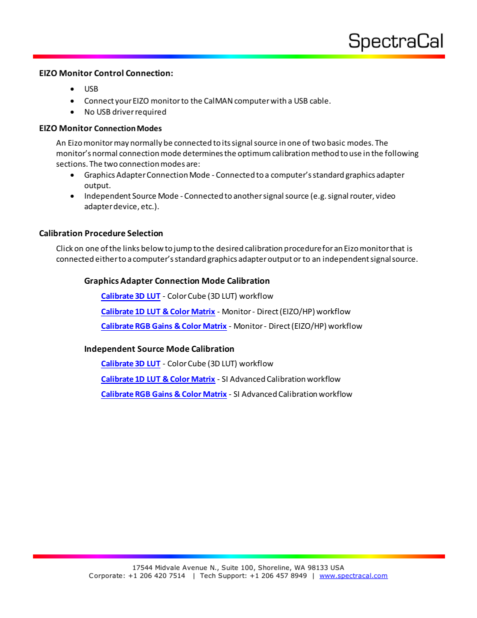 SpectraCal EIZO ColorEdge User Manual | Page 2 / 18