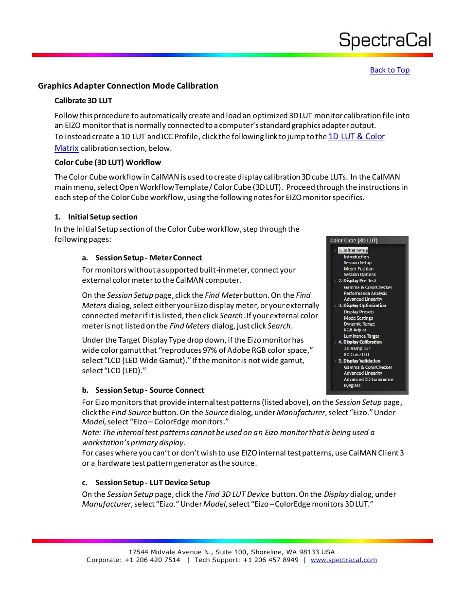 Calibrate 3d lut | SpectraCal EIZO ColorEdge User Manual | Page 3 / 18