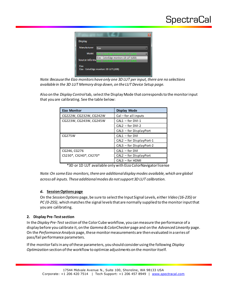 SpectraCal EIZO ColorEdge User Manual | Page 4 / 18