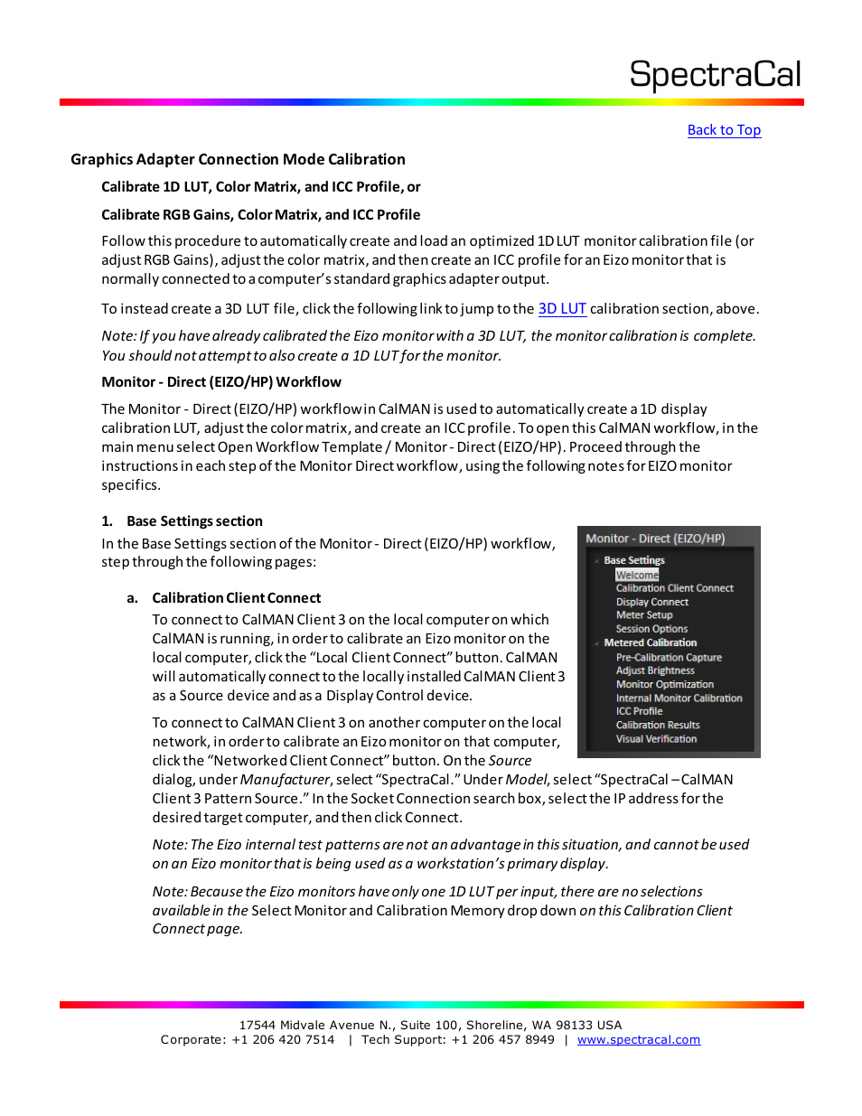 Calibrate 1d lut & color matrix, Calibrate rgb gains & color matrix, 1d lut & color | Matrix | SpectraCal EIZO ColorEdge User Manual | Page 8 / 18