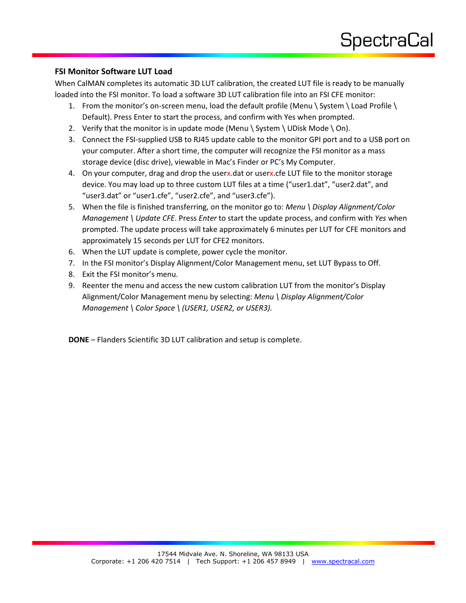 SpectraCal Flanders Scientific Monitor User Manual | Page 5 / 5