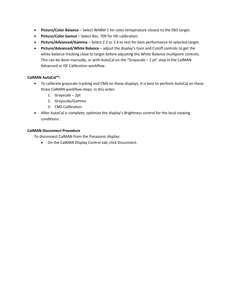 SpectraCal Panasonic 2013 WT600 User Manual | Page 3 / 3