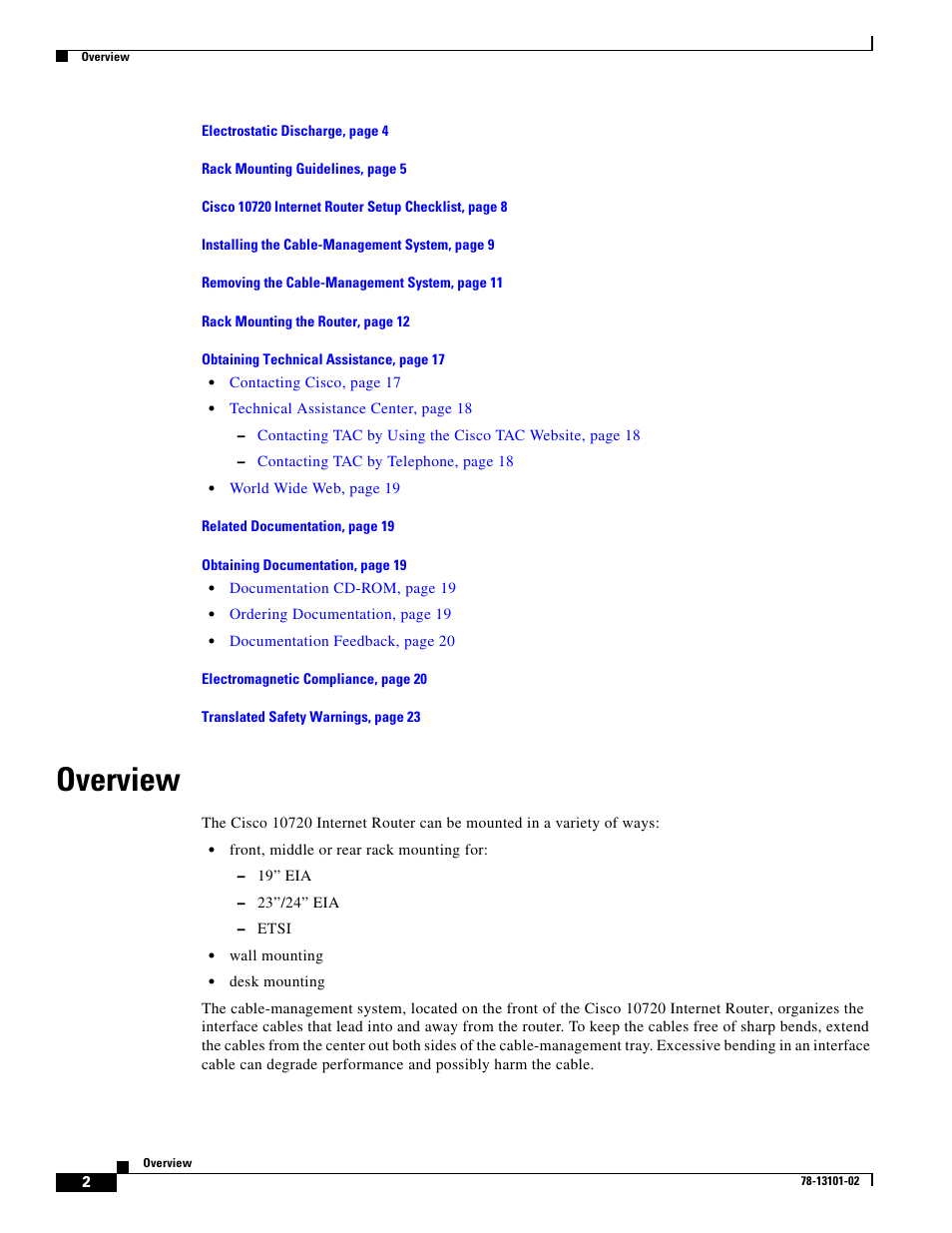 Overview | Cisco 10720 User Manual | Page 2 / 26