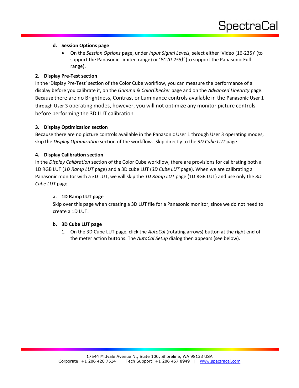 SpectraCal Panasonic BT-4LH310 User Manual | Page 3 / 6