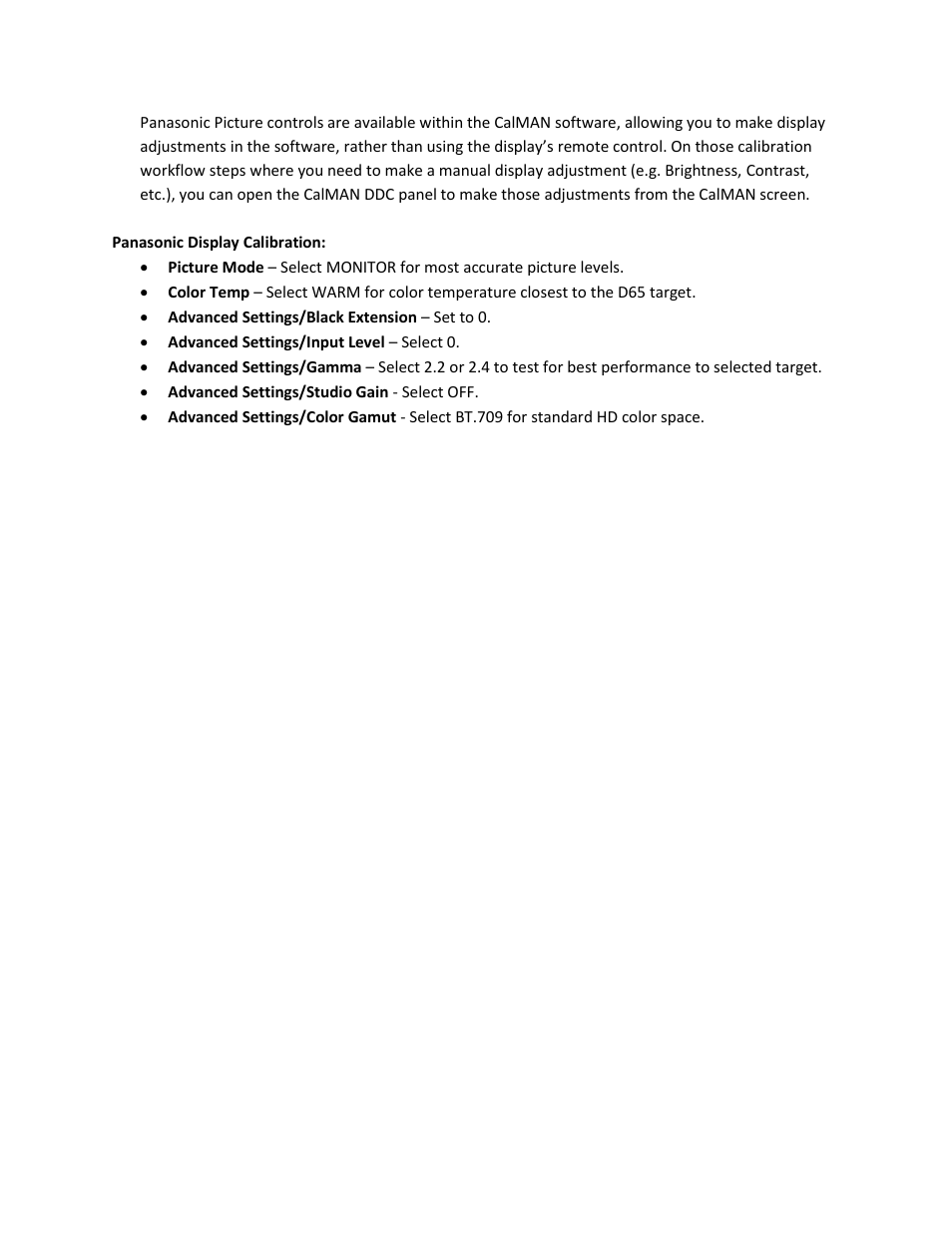 SpectraCal Panasonic BT300 User Manual | Page 3 / 3