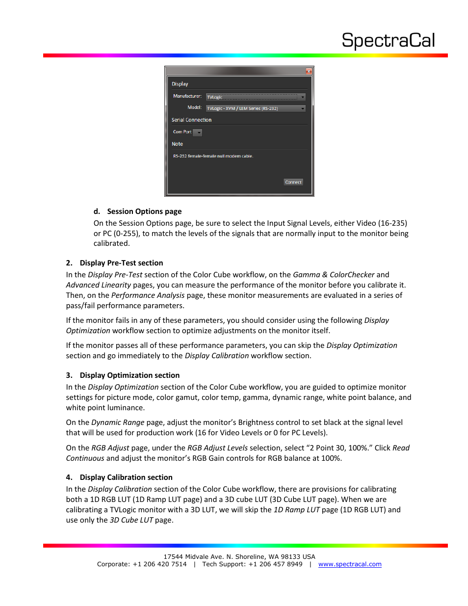 SpectraCal TVLogic XVM and LEM Series Monitors User Manual | Page 3 / 8