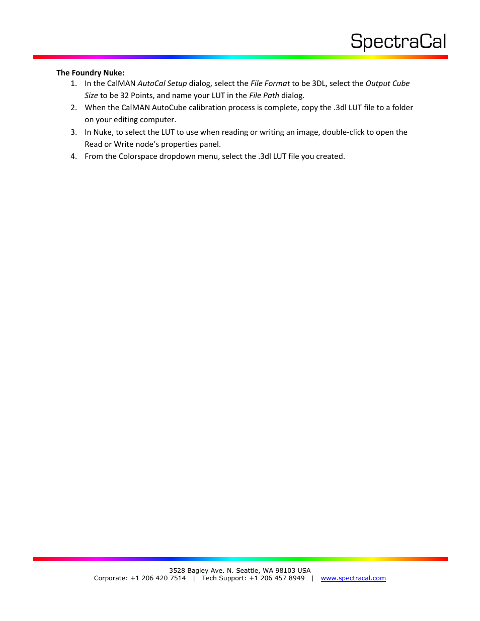 SpectraCal CalMAN 3D LUT Software Files User Manual | Page 7 / 7