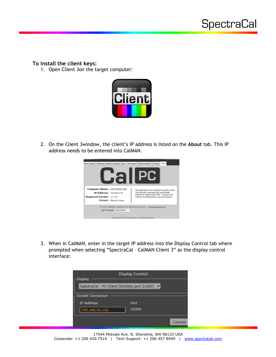 SpectraCal CalMAN Client 3 Licensing User Manual | Page 2 / 3