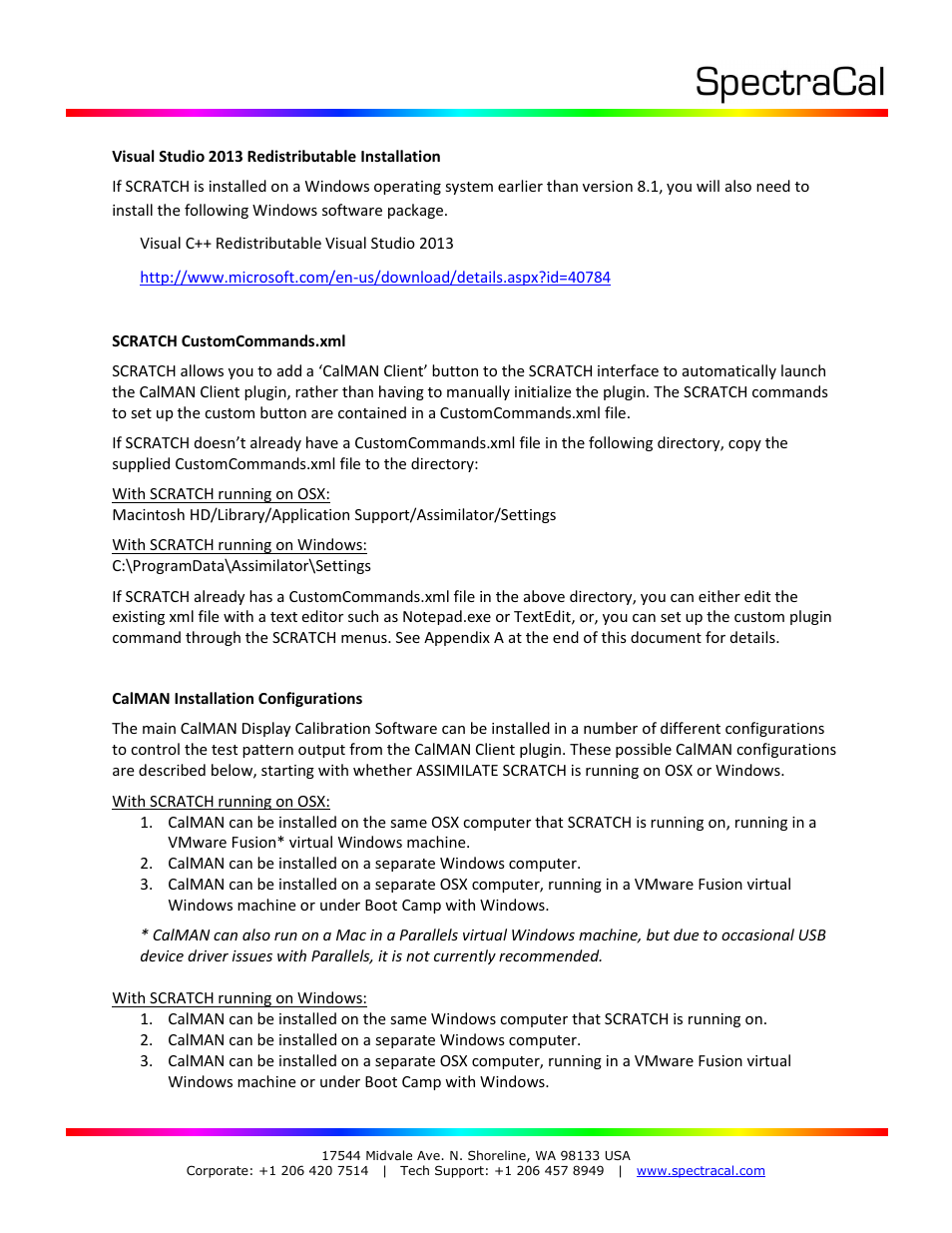 SpectraCal CalMAN for SCRATCH Plug-In User Manual | Page 2 / 14
