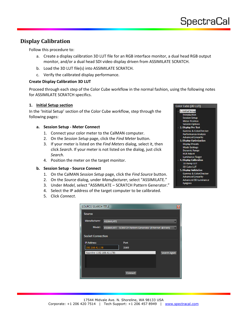 Display calibration | SpectraCal CalMAN for SCRATCH Plug-In User Manual | Page 5 / 14