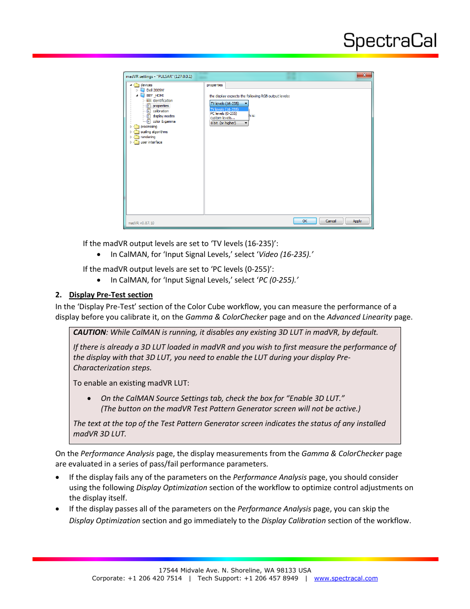 SpectraCal madVR User Manual | Page 4 / 9