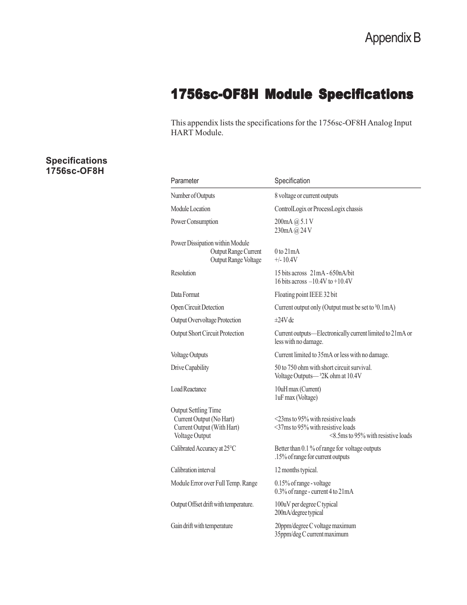 Appendix b | Spectrum Controls 1756sc-OF8H Series A User Manual | Page 149 / 170