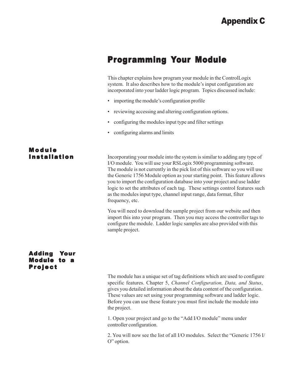 Appendix c | Spectrum Controls 1756sc-OF8H Series A User Manual | Page 151 / 170