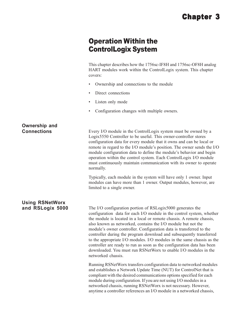 Operation within the controllogix system, Chapter 3 | Spectrum Controls 1756sc-OF8H Series A User Manual | Page 33 / 170