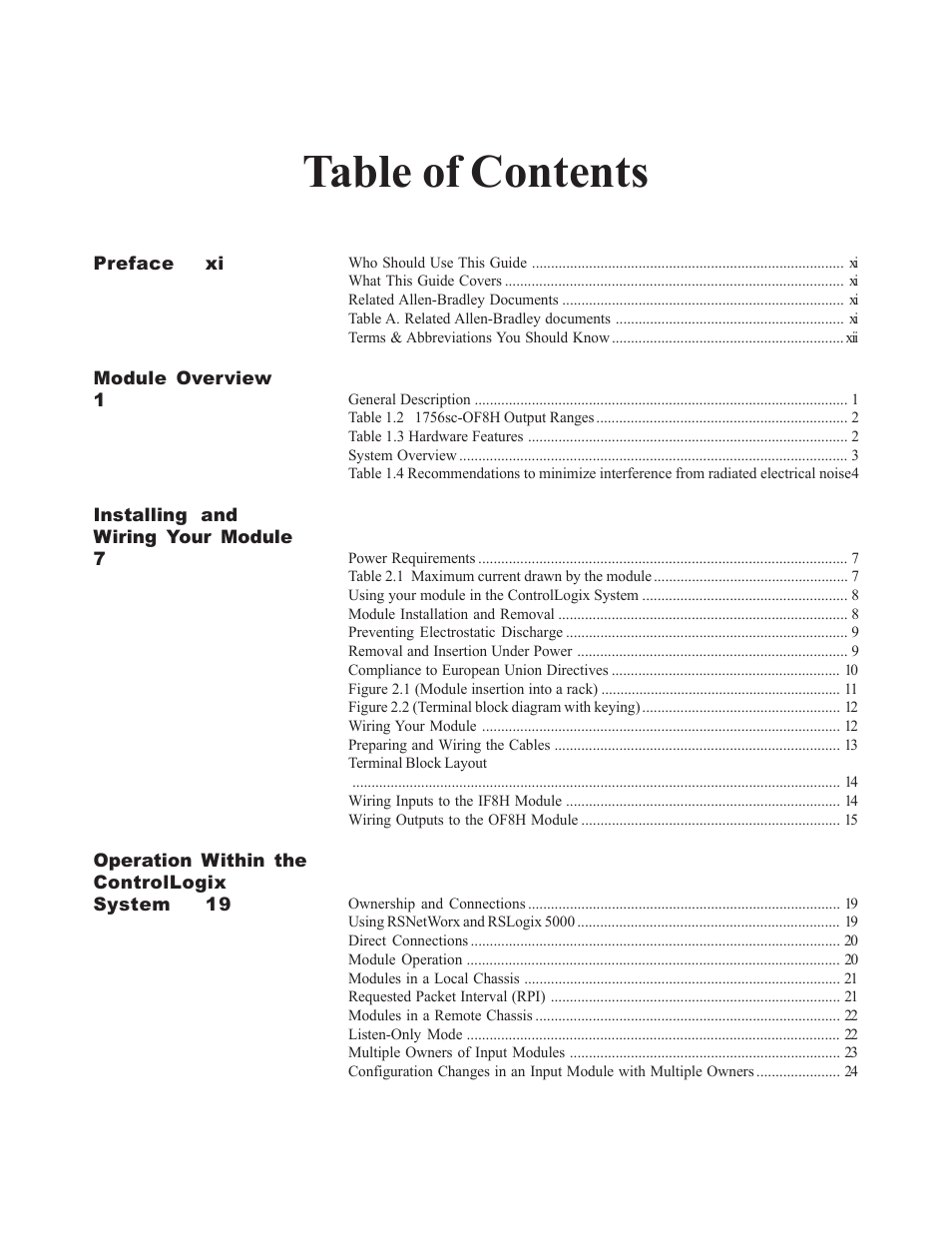 Spectrum Controls 1756sc-OF8H Series A User Manual | Page 5 / 170