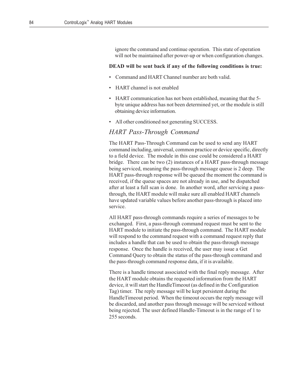 Hart pass-through command | Spectrum Controls 1756sc-OF8H Series A User Manual | Page 98 / 170