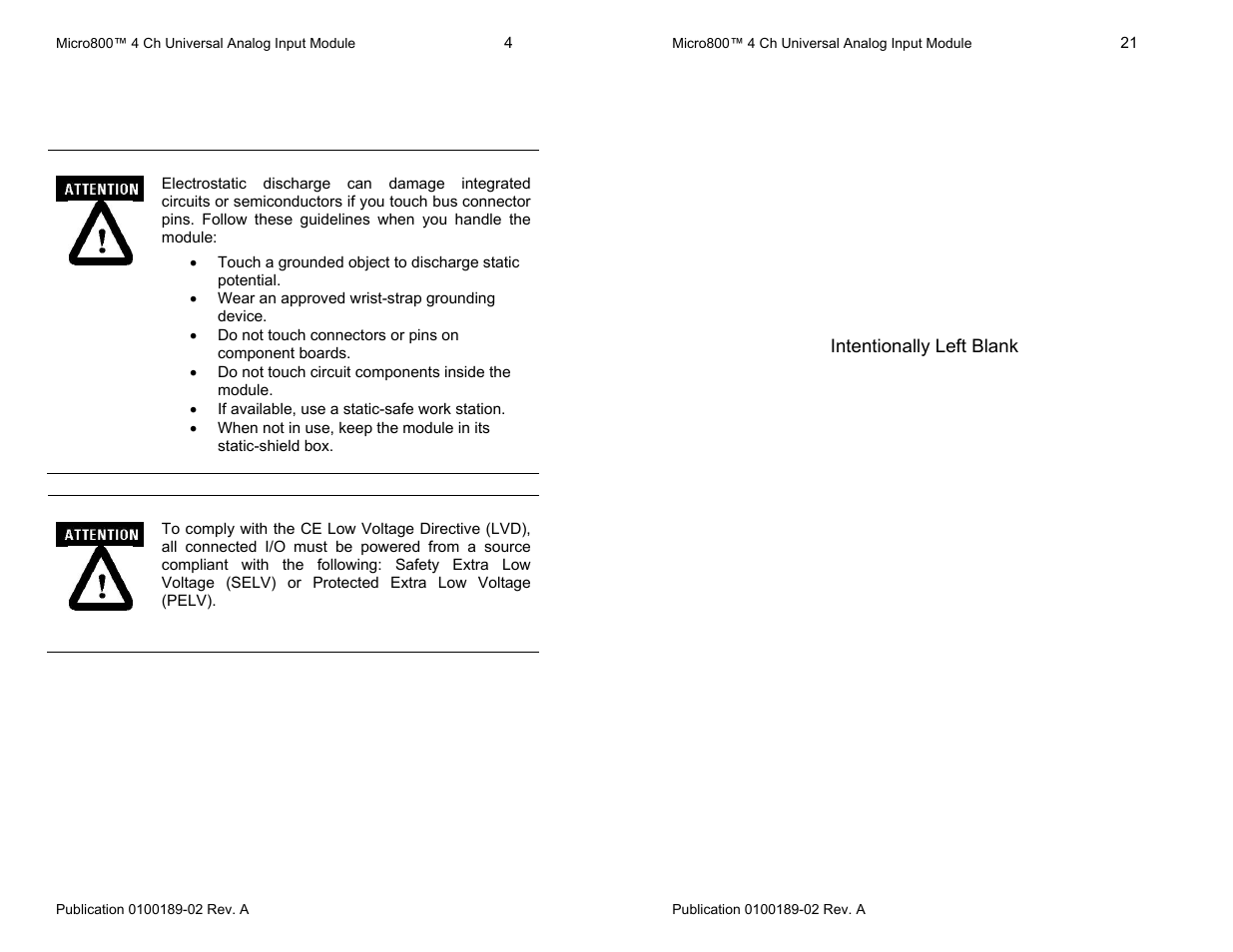 Prevent electrostatic discharge | Spectrum Controls 2080sc-IF4u User Manual | Page 4 / 12