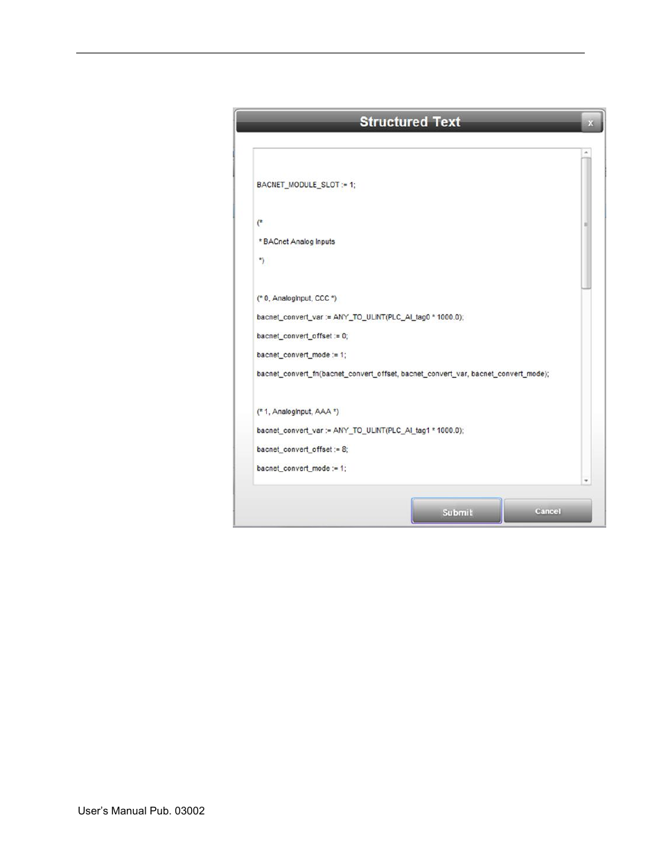 Section 3.5 using the ccw structured text example, Ection, Sing the | Tructured, Xample | Spectrum Controls 2080sc-BAC User Manual | Page 30 / 56