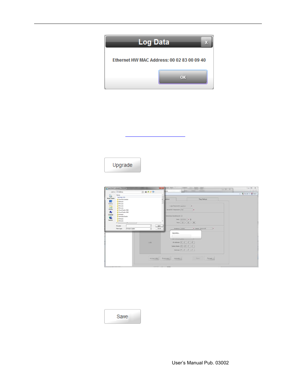 Section 3.8 upgrading the software, Section 3.9 saving changes, Ection | Pgrading the, Oftware, Aving, Hanges | Spectrum Controls 2080sc-BAC User Manual | Page 41 / 56