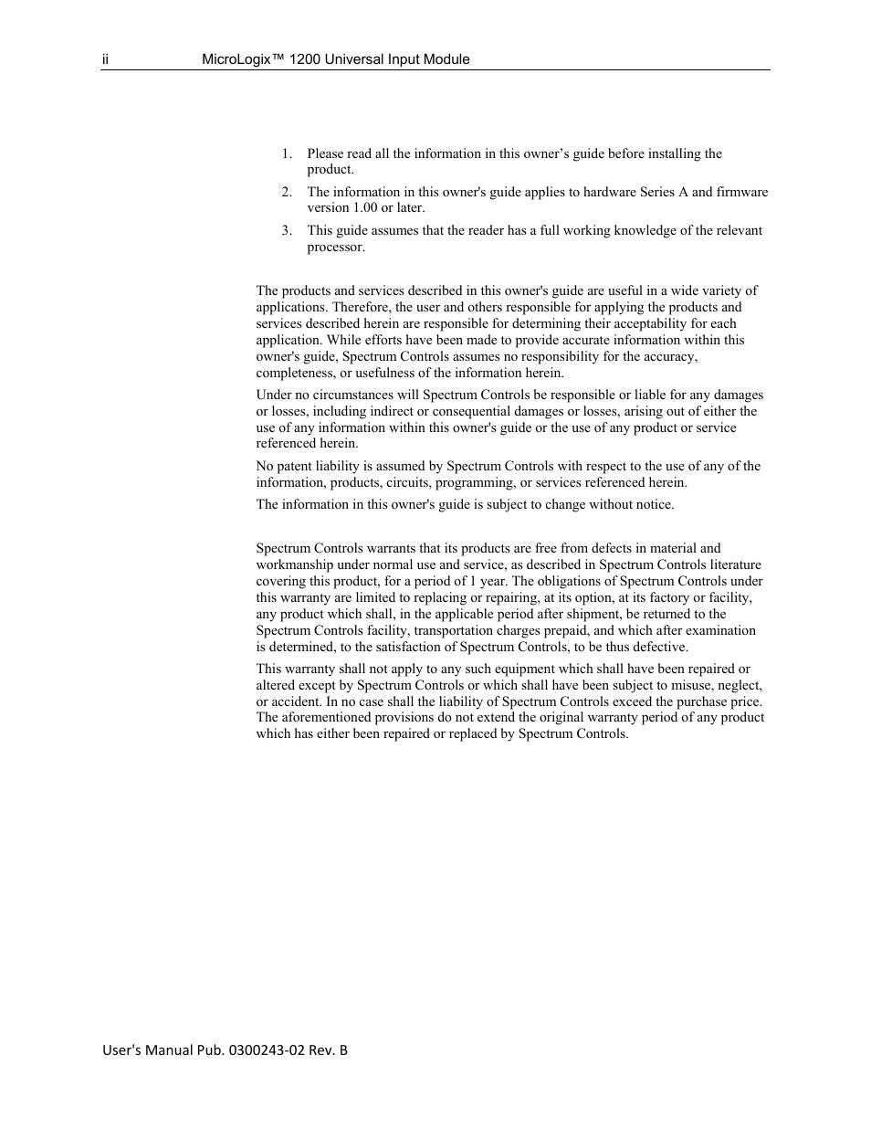 Spectrum Controls 1762sc-IF8U User Manual | Page 2 / 38