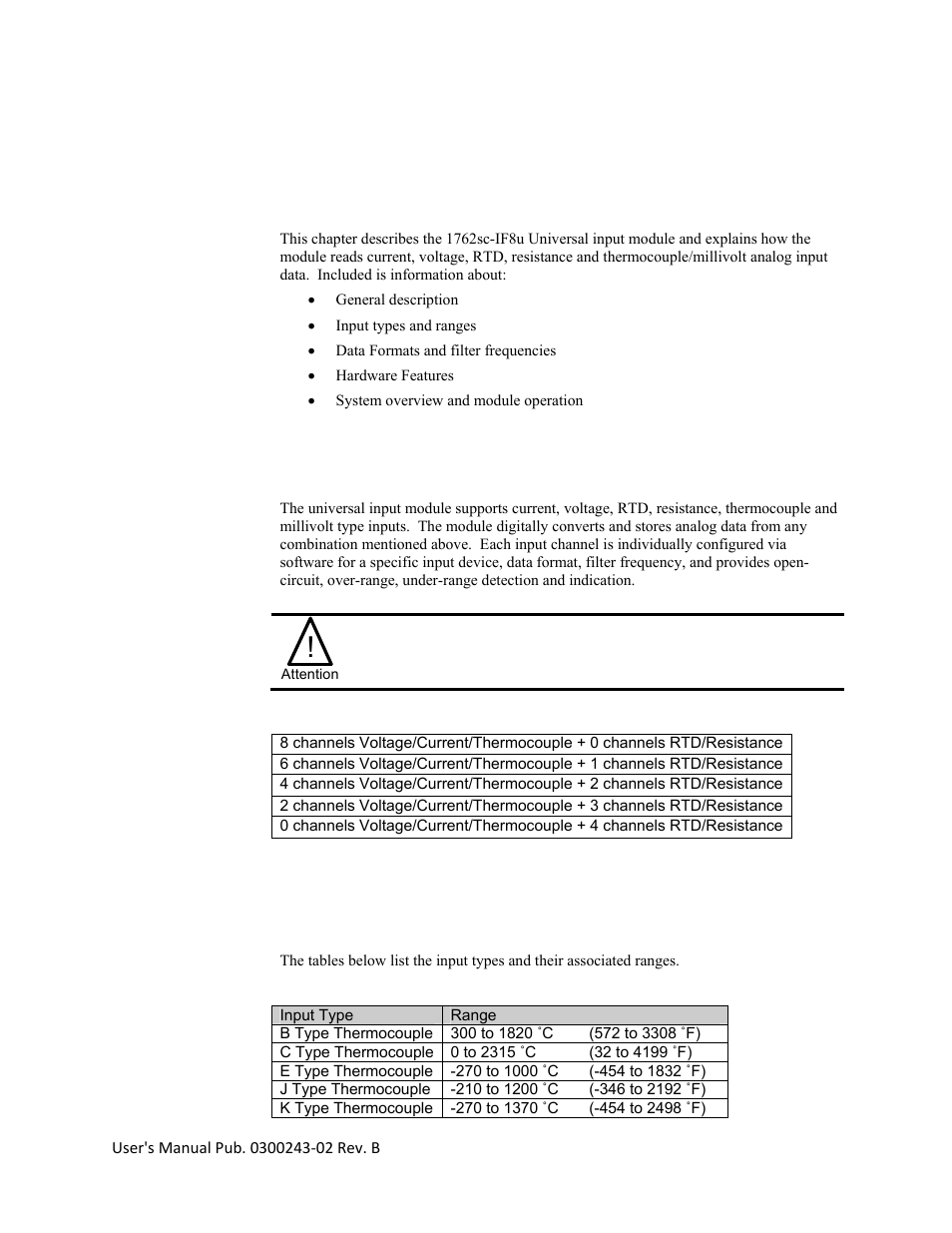Chapter 1 module overview | Spectrum Controls 1762sc-IF8U User Manual | Page 7 / 38