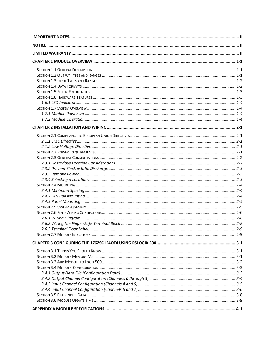 Spectrum Controls 1762sc-IF4OF4 User Manual | Page 3 / 42