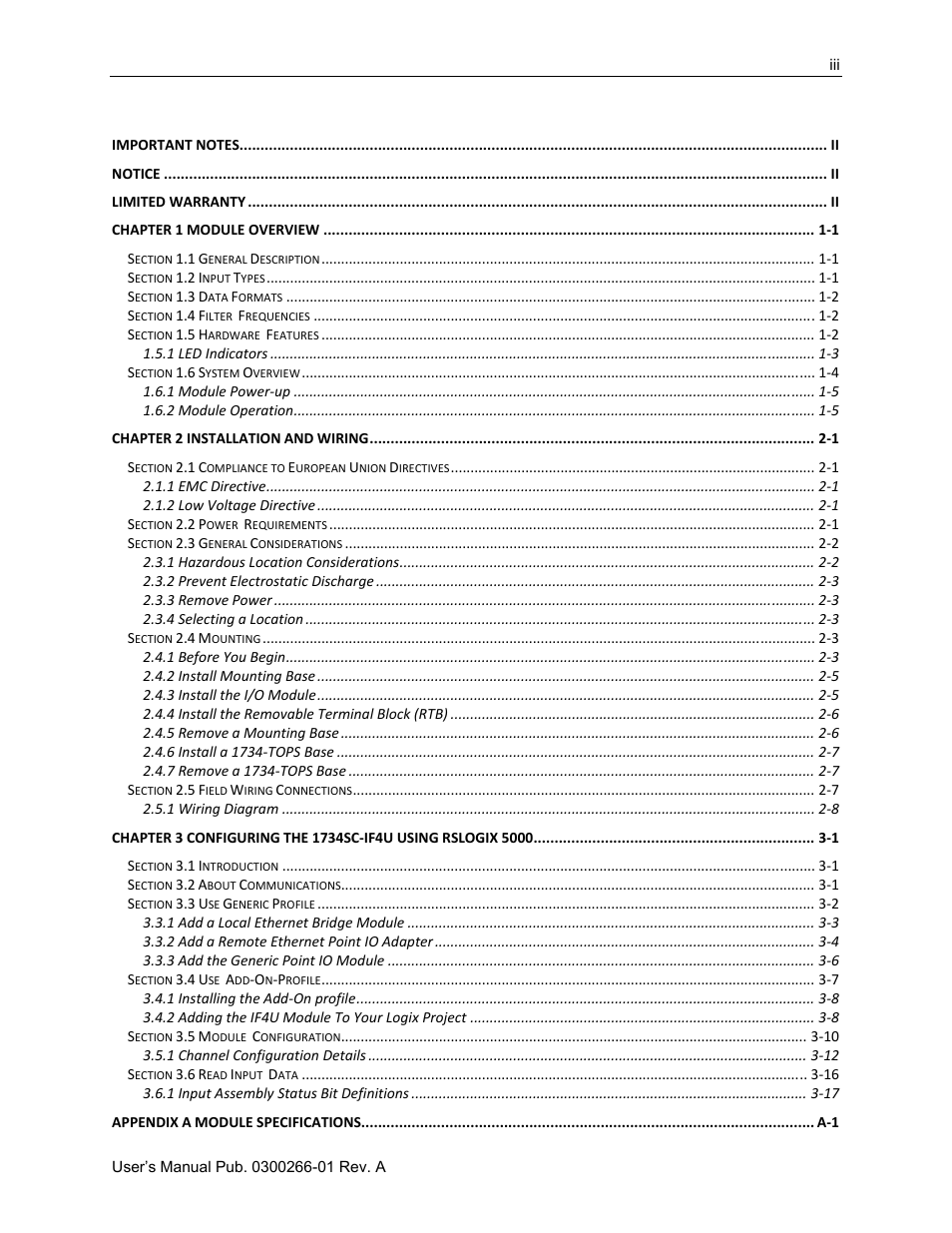 Spectrum Controls 1734sc-IF4U User Manual | Page 3 / 50