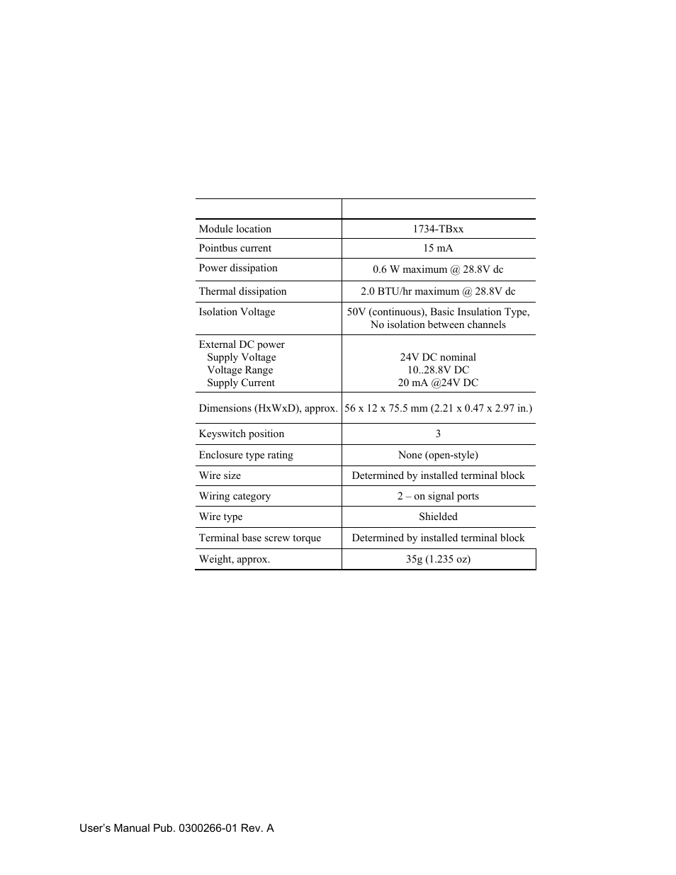 Appendix a module specifications, General specifications | Spectrum Controls 1734sc-IF4U User Manual | Page 41 / 50