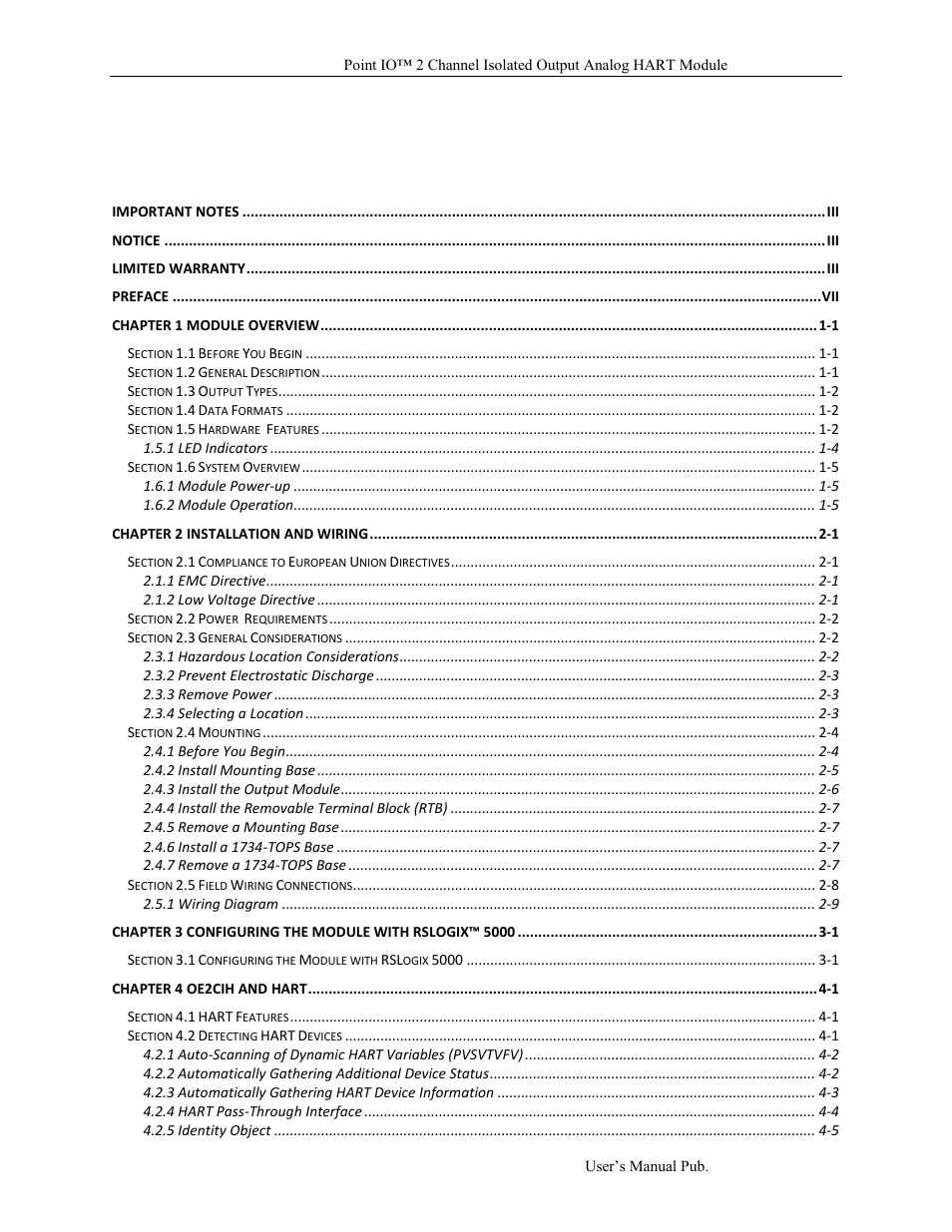 Spectrum Controls 1734sc-OE2CIH User Manual | Page 5 / 74