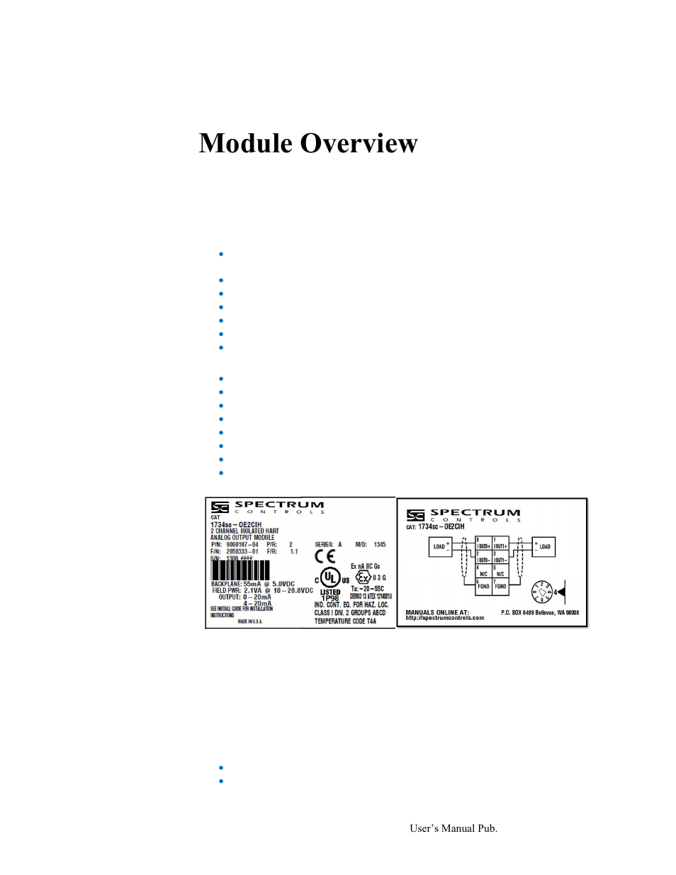 Chapter 1 module overview, Section 1.1 before you begin, Section 1.2 general description | Chapter 1 module overview -1, Ection, Efore, Egin, Eneral, Escription | Spectrum Controls 1734sc-OE2CIH User Manual | Page 9 / 74