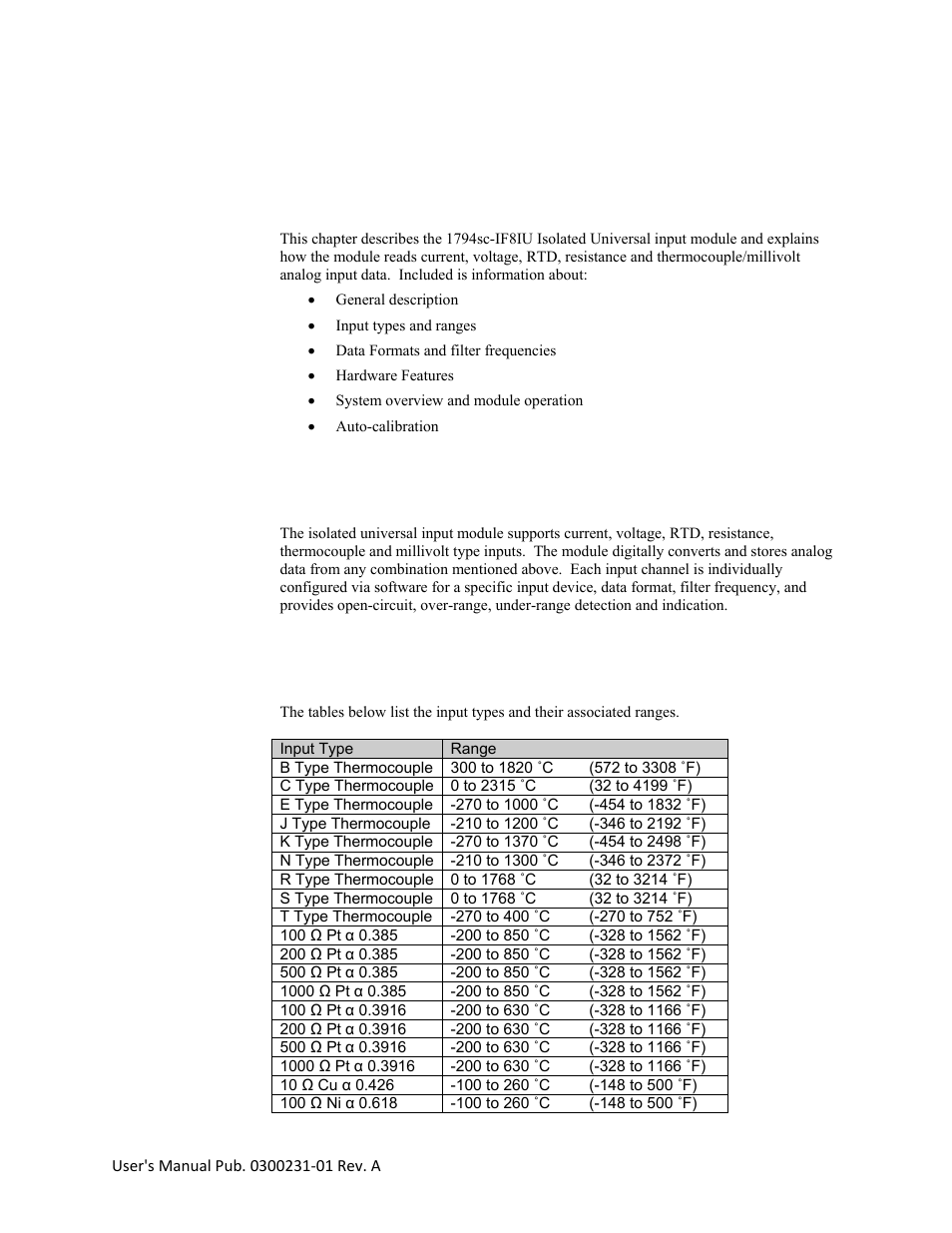 Chapter 1 module overview | Spectrum Controls 1794sc-IF8IU User Manual | Page 7 / 56