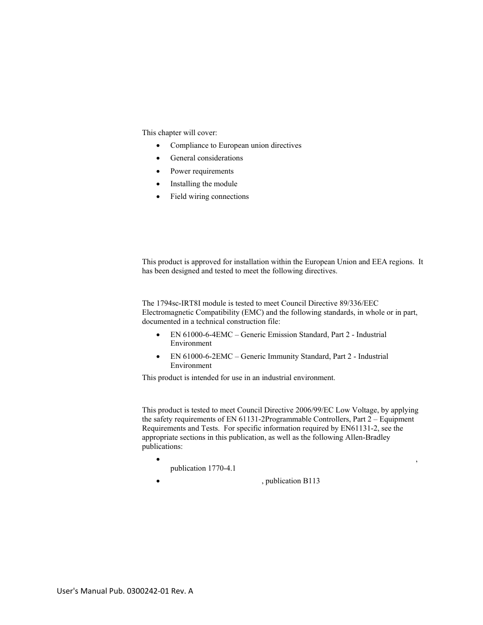 Chapter 2 installation and wiring | Spectrum Controls 1794sc-IRT8I User Manual | Page 11 / 54