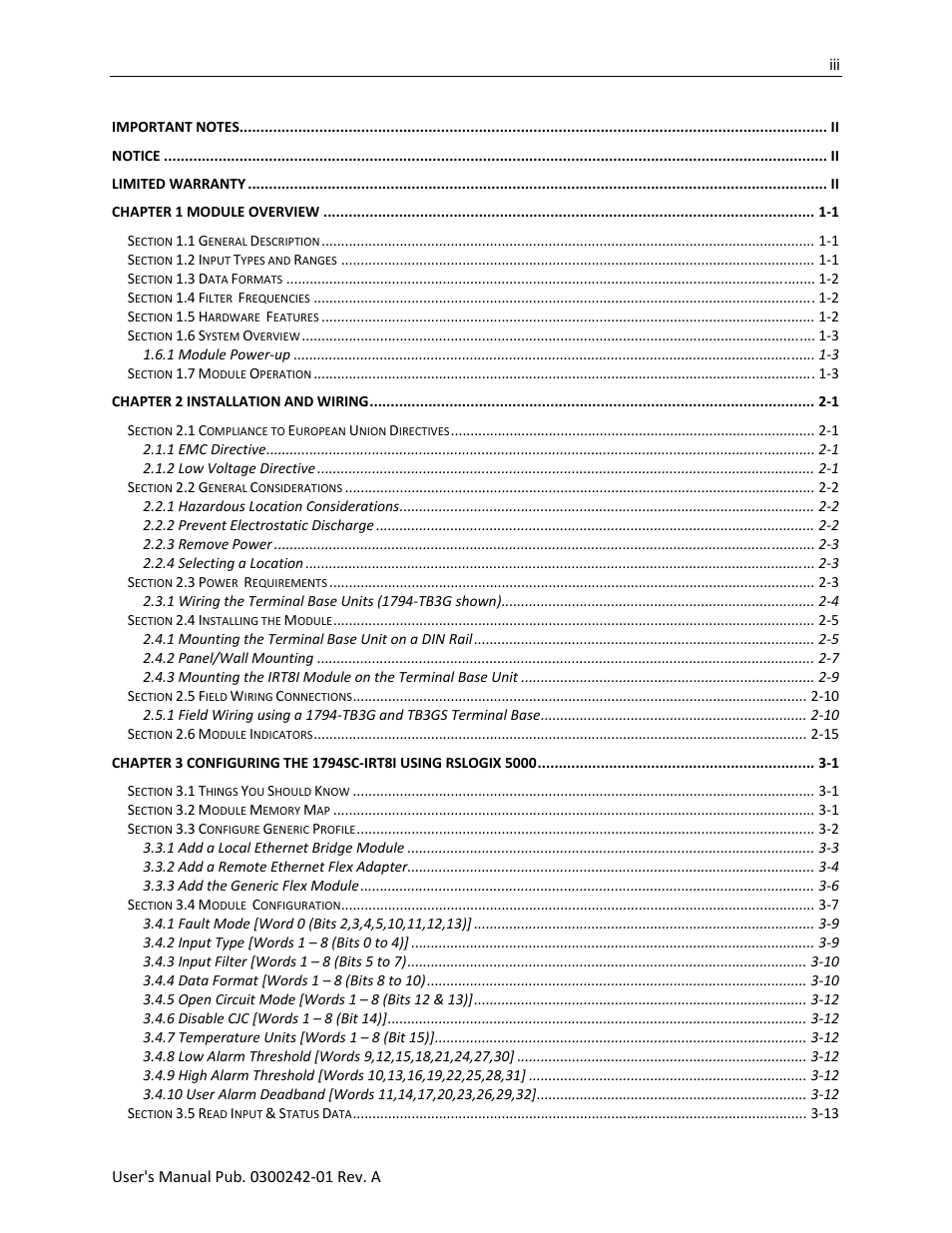 Spectrum Controls 1794sc-IRT8I User Manual | Page 3 / 54