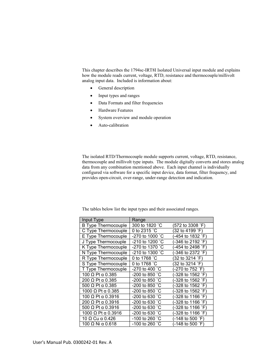 Chapter 1 module overview | Spectrum Controls 1794sc-IRT8I User Manual | Page 7 / 54