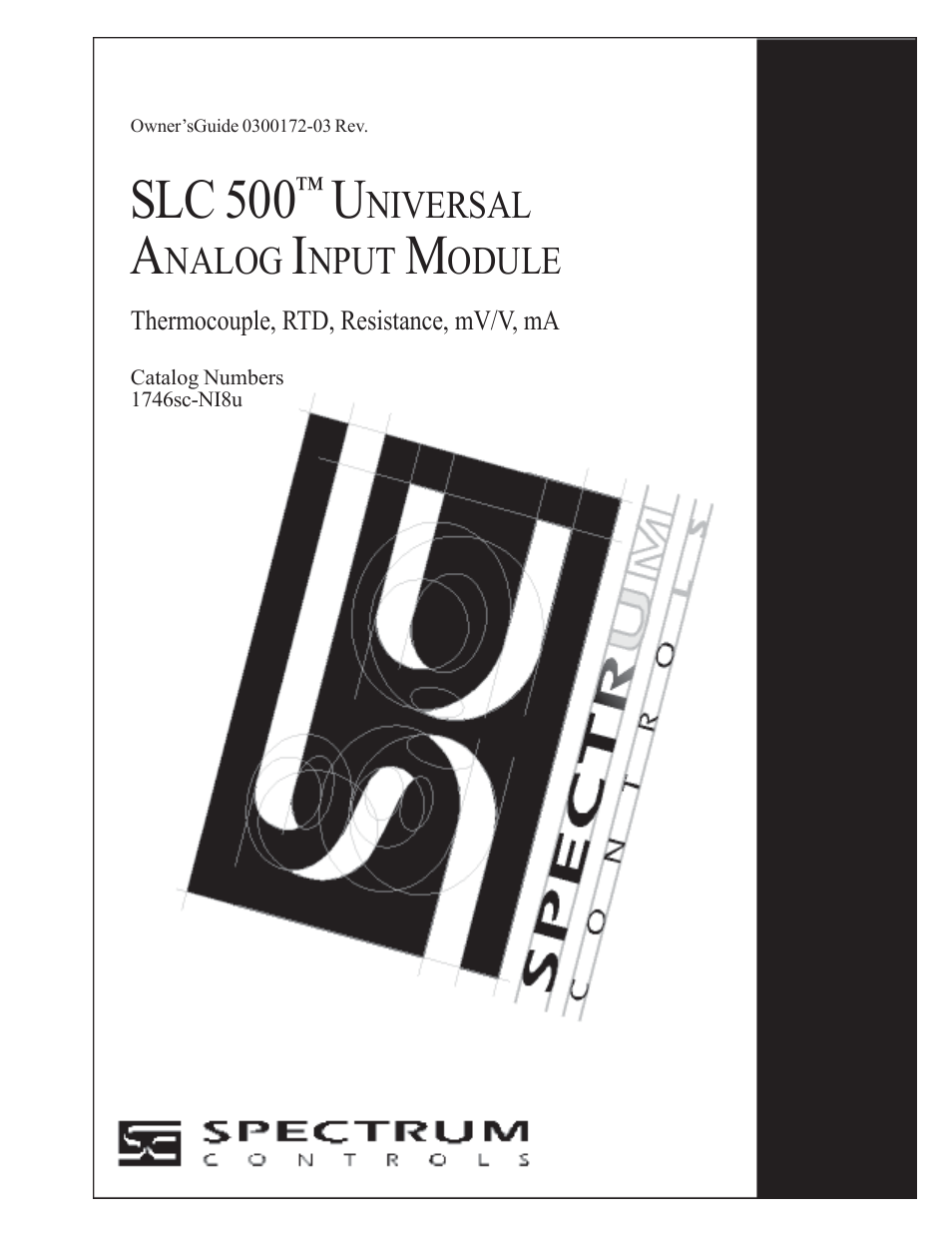 Spectrum Controls 1746sc-NI8u User Manual | 130 pages