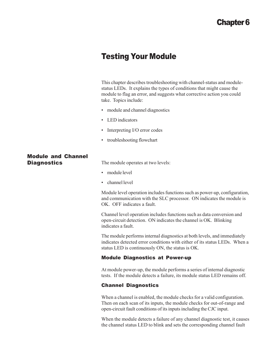 Testing your module, Chapter 6 | Spectrum Controls 1746sc-NI8u User Manual | Page 75 / 130
