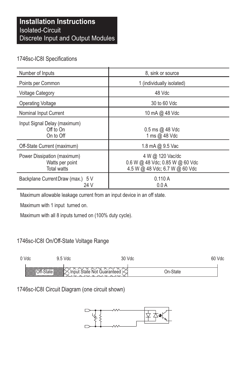 Installation instructions, Isolated-circuit discrete input and output modules | Spectrum Controls 1746sc-OAP8I User Manual | Page 10 / 27