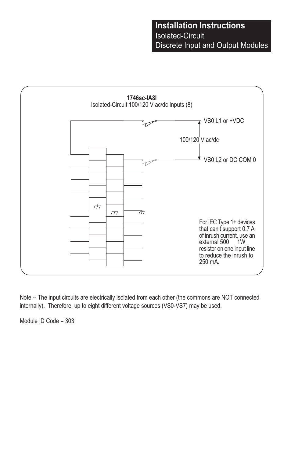 Installation instructions, Isolated-circuit discrete input and output modules | Spectrum Controls 1746sc-OAP8I User Manual | Page 19 / 27