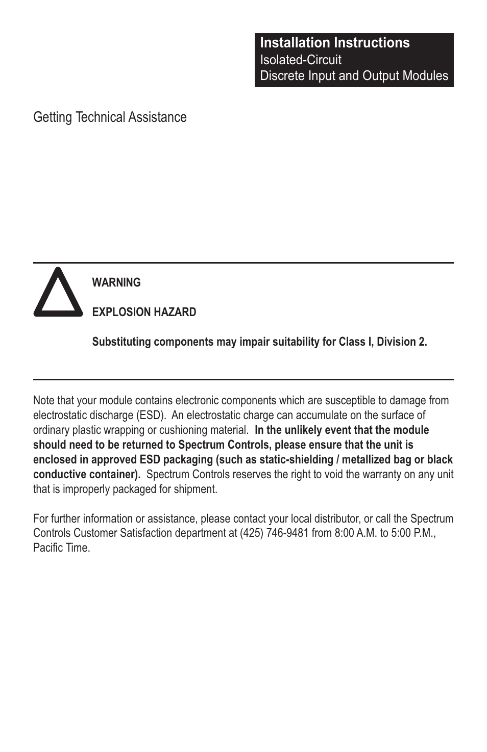 Spectrum Controls 1746sc-OAP8I User Manual | Page 25 / 27