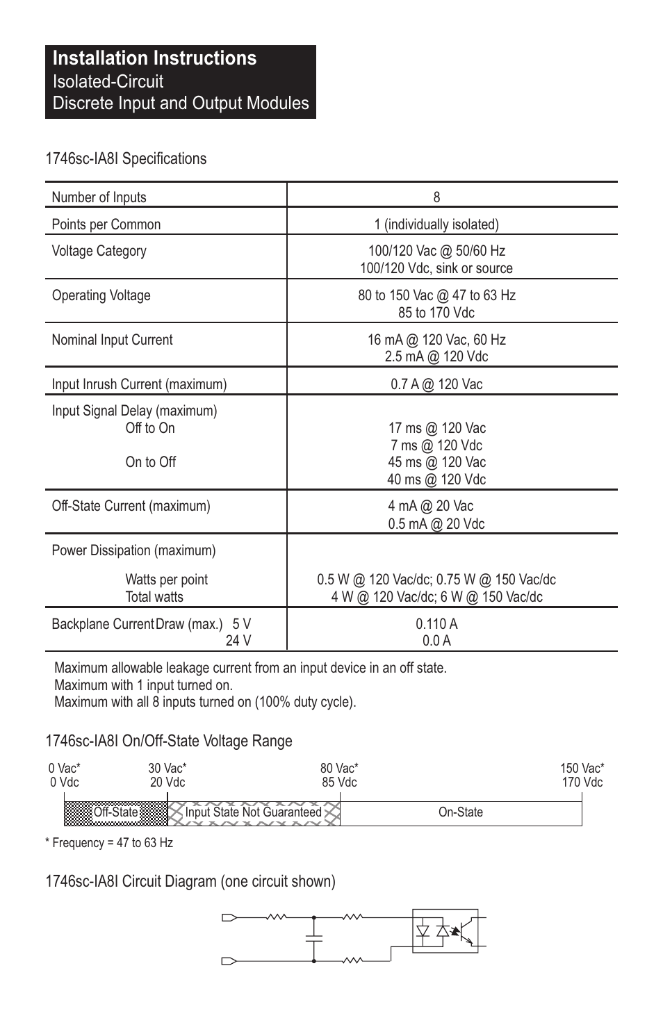 Installation instructions, Isolated-circuit discrete input and output modules | Spectrum Controls 1746sc-OAP8I User Manual | Page 8 / 27