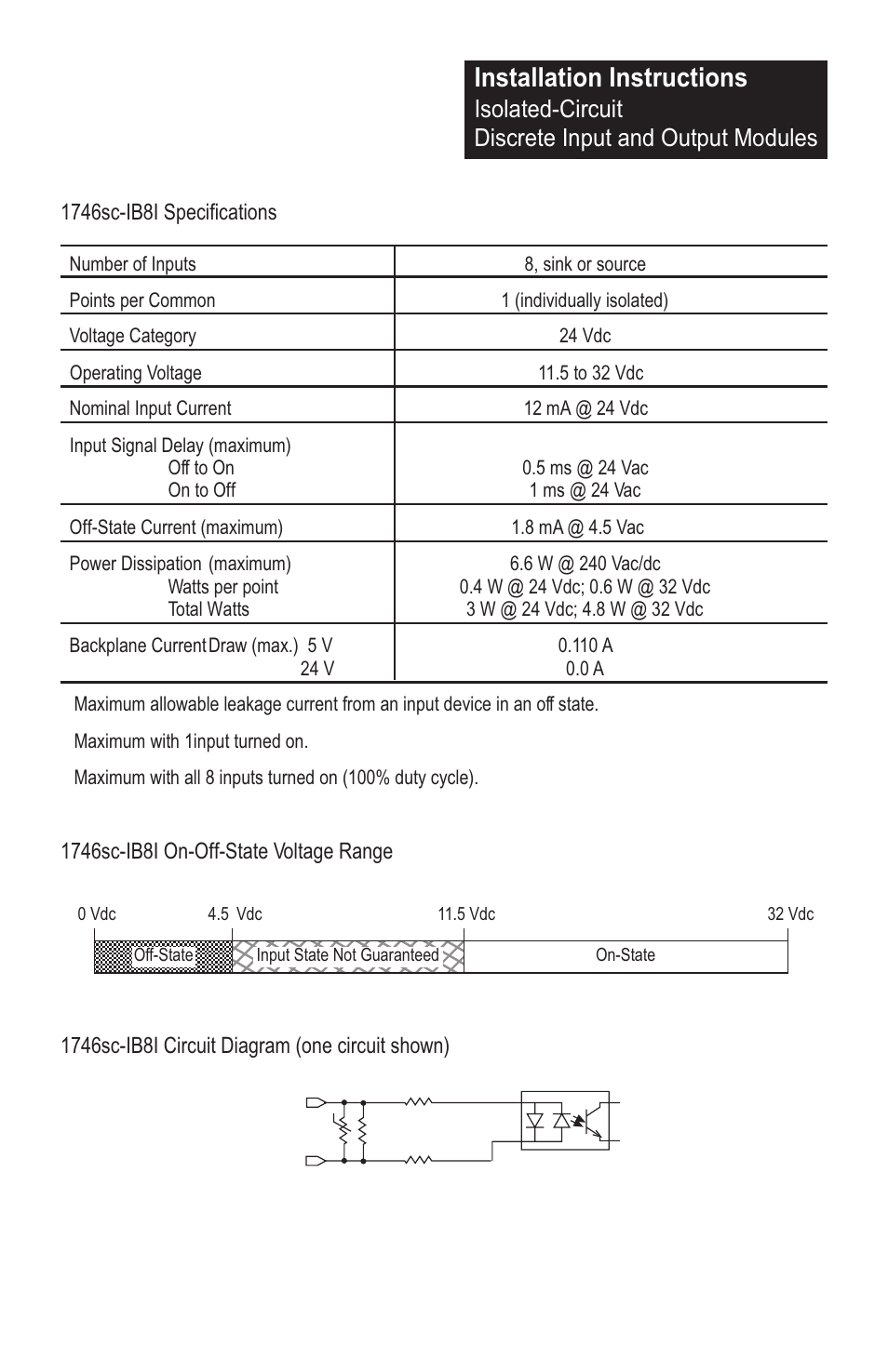 Installation instructions, Isolated-circuit discrete input and output modules | Spectrum Controls 1746sc-OAP8I User Manual | Page 9 / 27