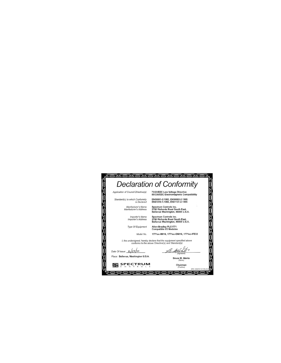 Spectrum Controls 1771sc-IFE32 User Manual | Page 49 / 50